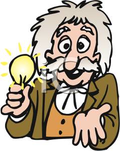Clip Art Image: Thomas Edison with a Light Bulb