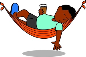 Clip Art Image of a Guy Sleep
