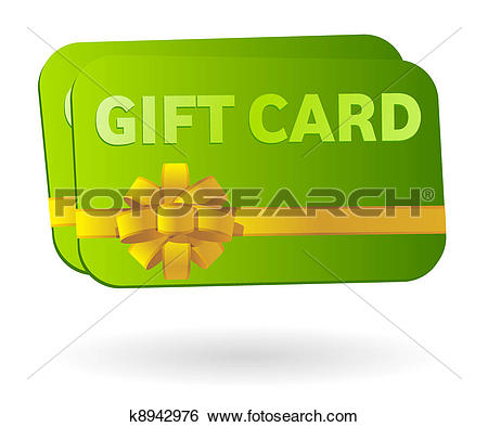 Clip Art - Isolated gift card with ribbon. Fotosearch - Search Clipart, Illustration Posters