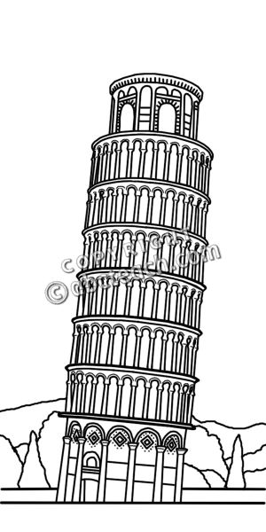 Clip Art: Leaning Tower of . - Leaning Tower Of Pisa Clipart