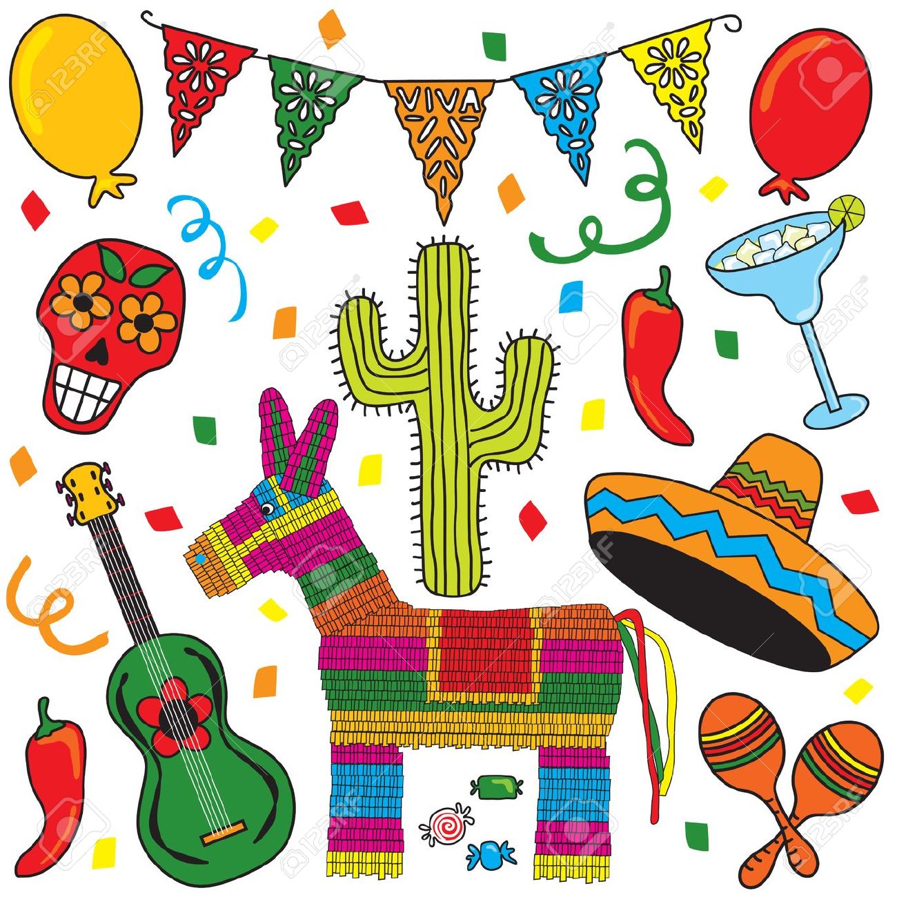 Clip art Mexican Fiesta .