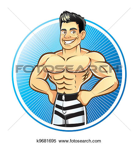 Clip Art. Muscle Man - Muscle Man Clip Art