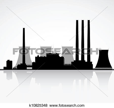 Clip Art. Nuclear Power Plant Silhouette