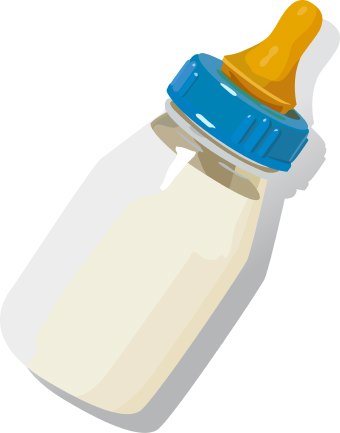 Clip Art Of A Baby Bottle Filled With Milk