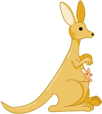 Clip Art Of A Brown Mother Ka - Clipart Kangaroo