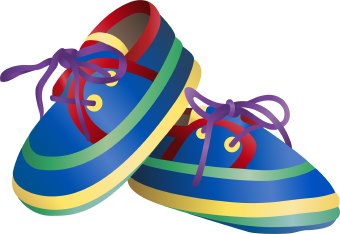 Clip Art Of A Pair Of Colorful Baby Shoes