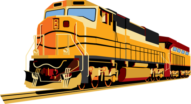 Clip Art Of A Passenger Train - Train Clipart