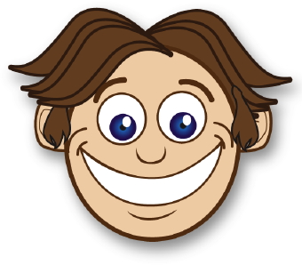 Clip Art Of A Smiling Face With Wavy Brown Hair