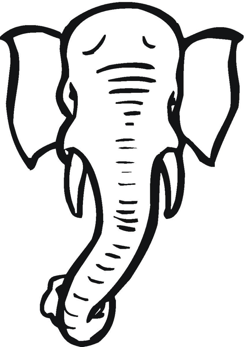 Clip Art Of An Elephant Head .
