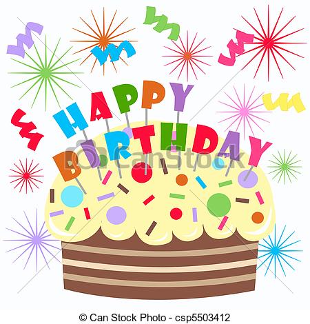 Clip Art Of Happy Birthday Cake Csp5503412 Search Clipart