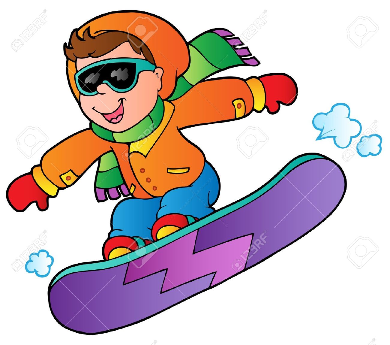Snowboard clip art Free vecto