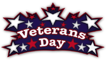 Clip Art Of The Words Veterans Day Surrounded By Red White And