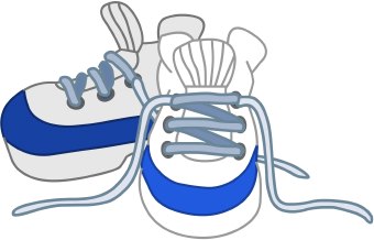 Clip Art Of White Sneakers Or Tennis Shoes Athletic Shoes With Blue