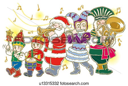 Clip Art - Painting of parade - Christmas Parade Clipart