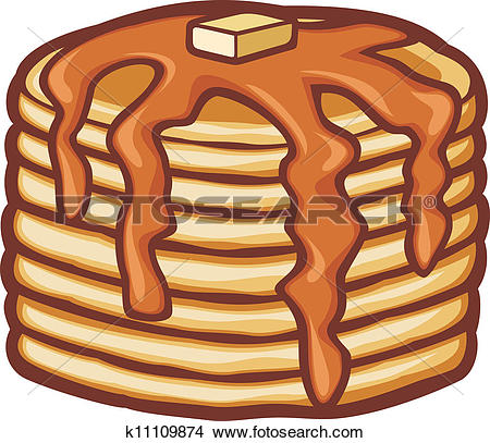 Clip Art. pancakes with butter and syrup