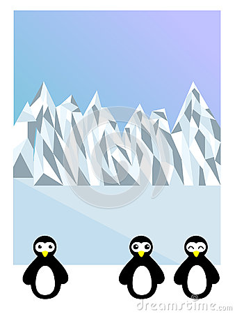Clip Art Penguins in Antarctica