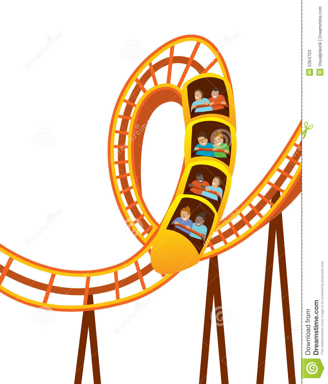 Roller Coaster Clipart Stock 