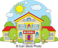 Clip Art School Building - School Building Clipart
