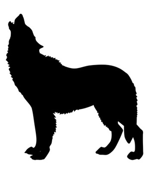 Clip art silhouette of wolf,  - Howling Wolf Clip Art