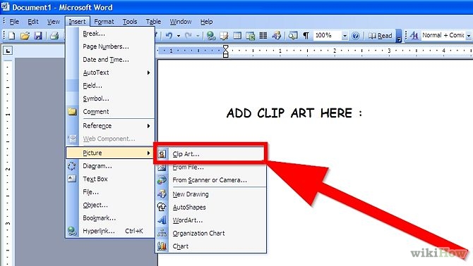 Insert Clip Art in Microsoft 