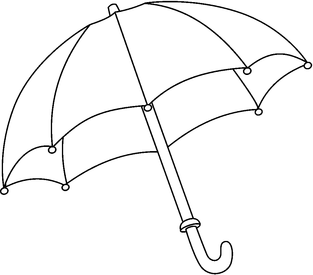 Clip Art Umbrella Outline Cli - Clip Art Umbrella