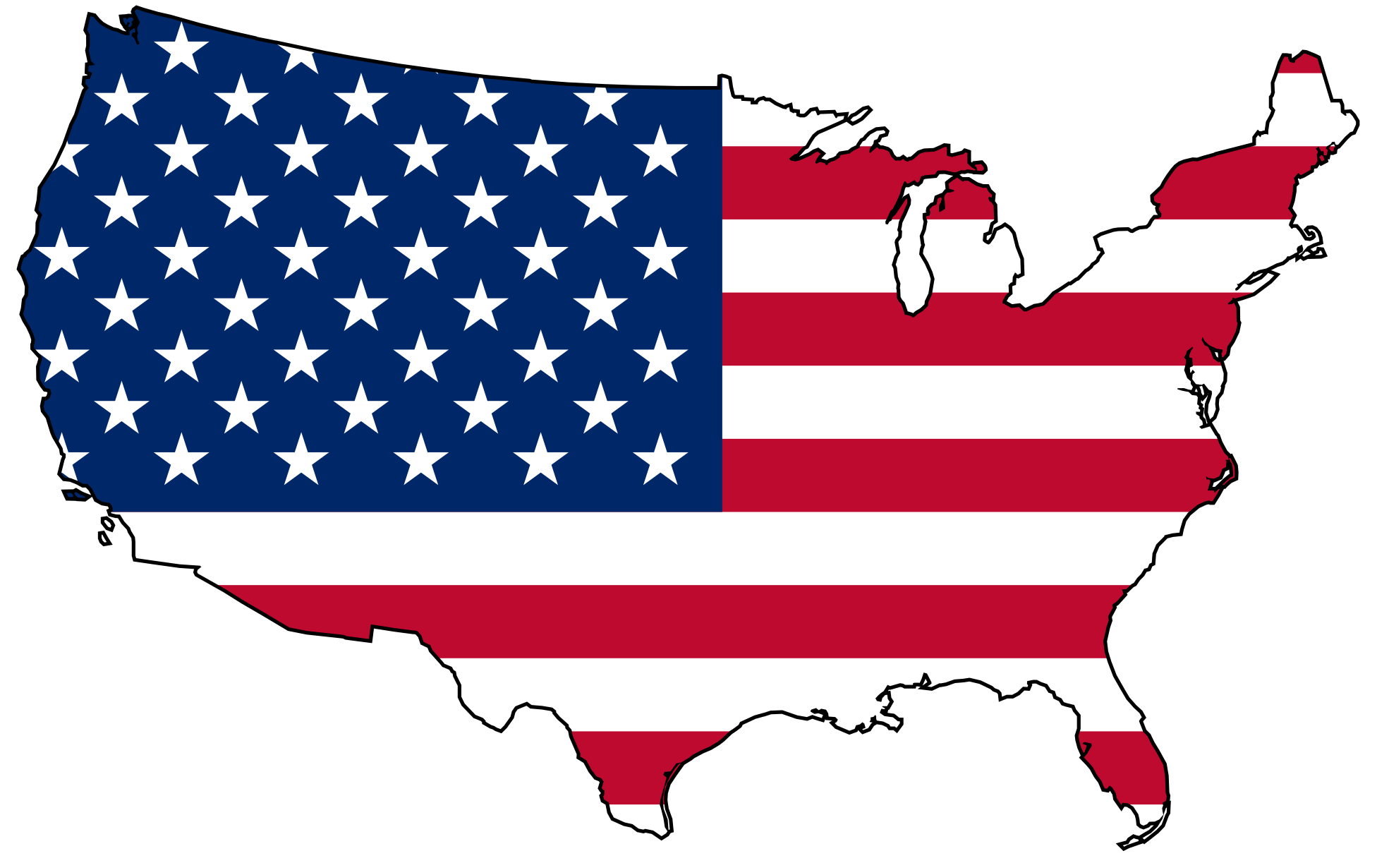 Clip Art Usa Flag Map Clipart - United States Map Clip Art