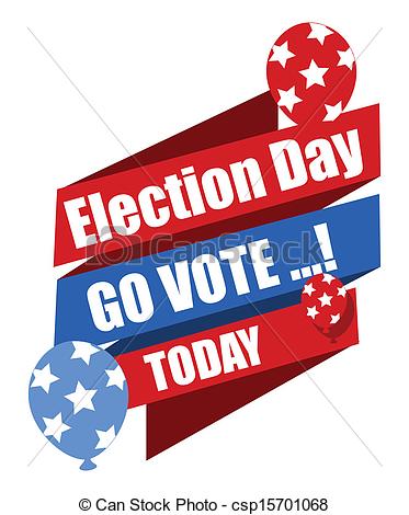 Clip Art Vector Of Go Vote El - Election Day Clipart