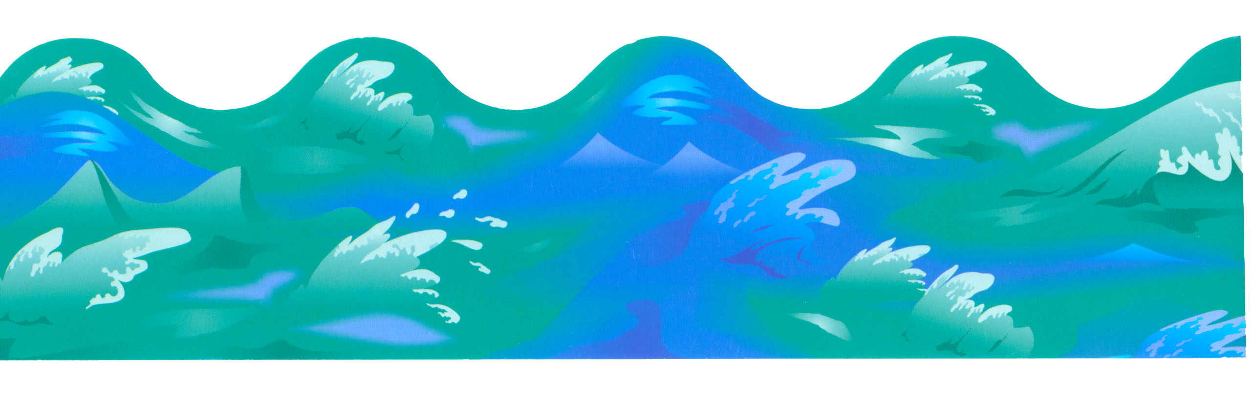 Clipart Of A Blue Ocean Wave 