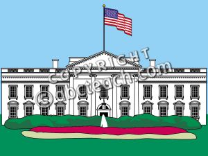 Clip Art: White House 1a Color .