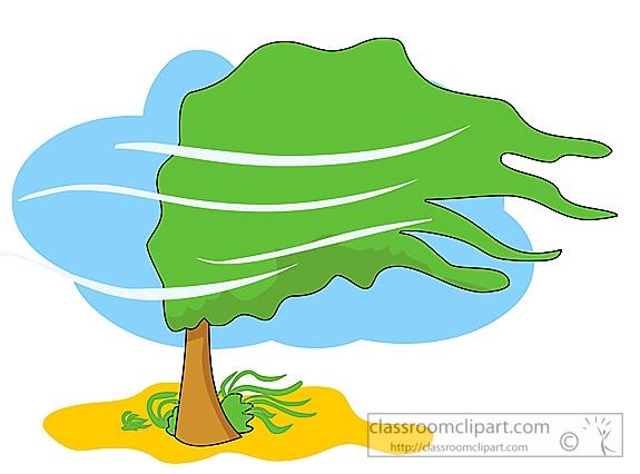 Clip Art Wind Blowing in the Trees