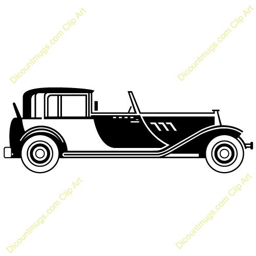 Clipart 10500 V-46 - 1920s Classic Car mugs, t-shirts, picture