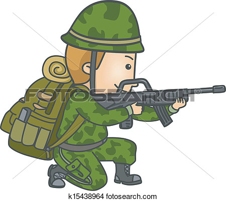 Clipart - Armed Soldier.