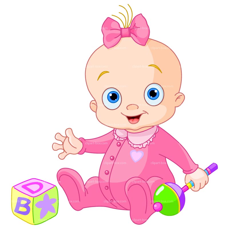Clipart Baby Girl With Toys Royalty Free Vector Design