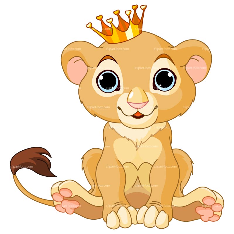 Clipart Baby Lion With Crown Royalty Free Vector Design