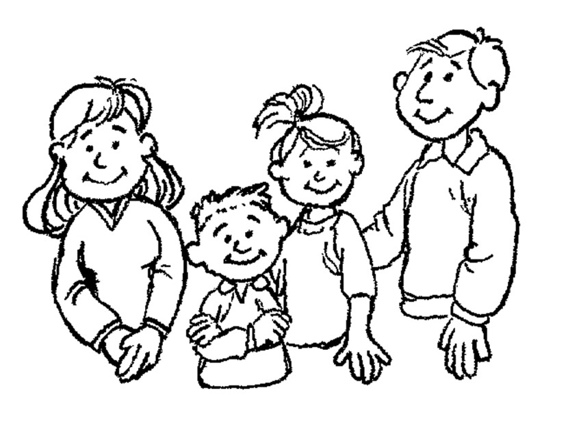 Clipart Black And White Family