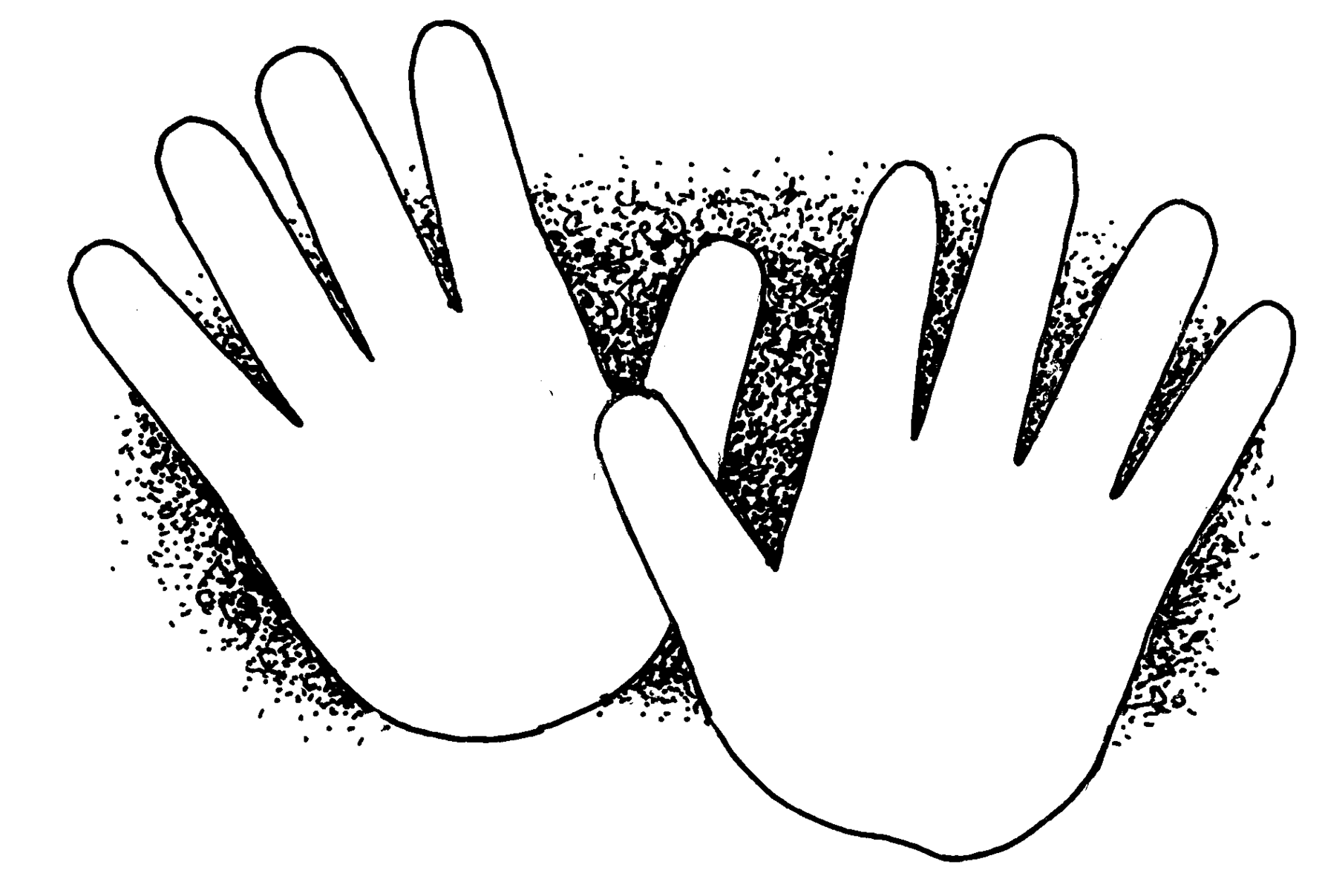 Clipart black and white hand .