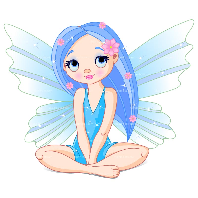 Clipart Blue Sitting Fairy Royalty Free Vector Design