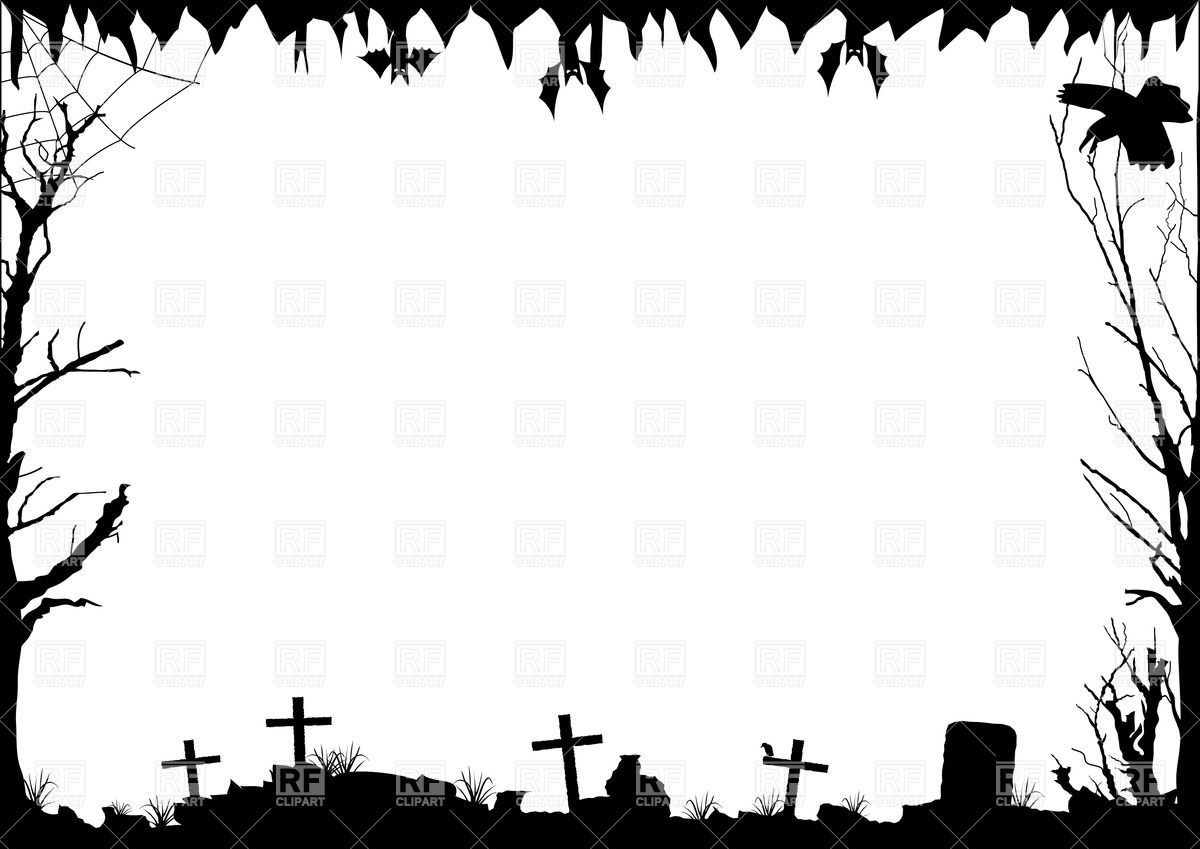 Clipart Catalog Borders And Frames Halloween Border With Graves