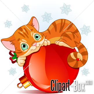 Christmas Kitty Clipart .