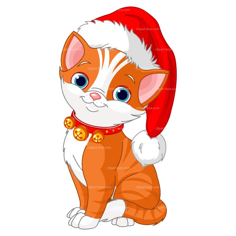 Clipart Christmas Cat Royalty Free Vector Design