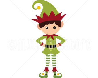 Clipart - Christmas Elf Clipart (Single Clipart Image) - Digital Clip Art (Instant Download)