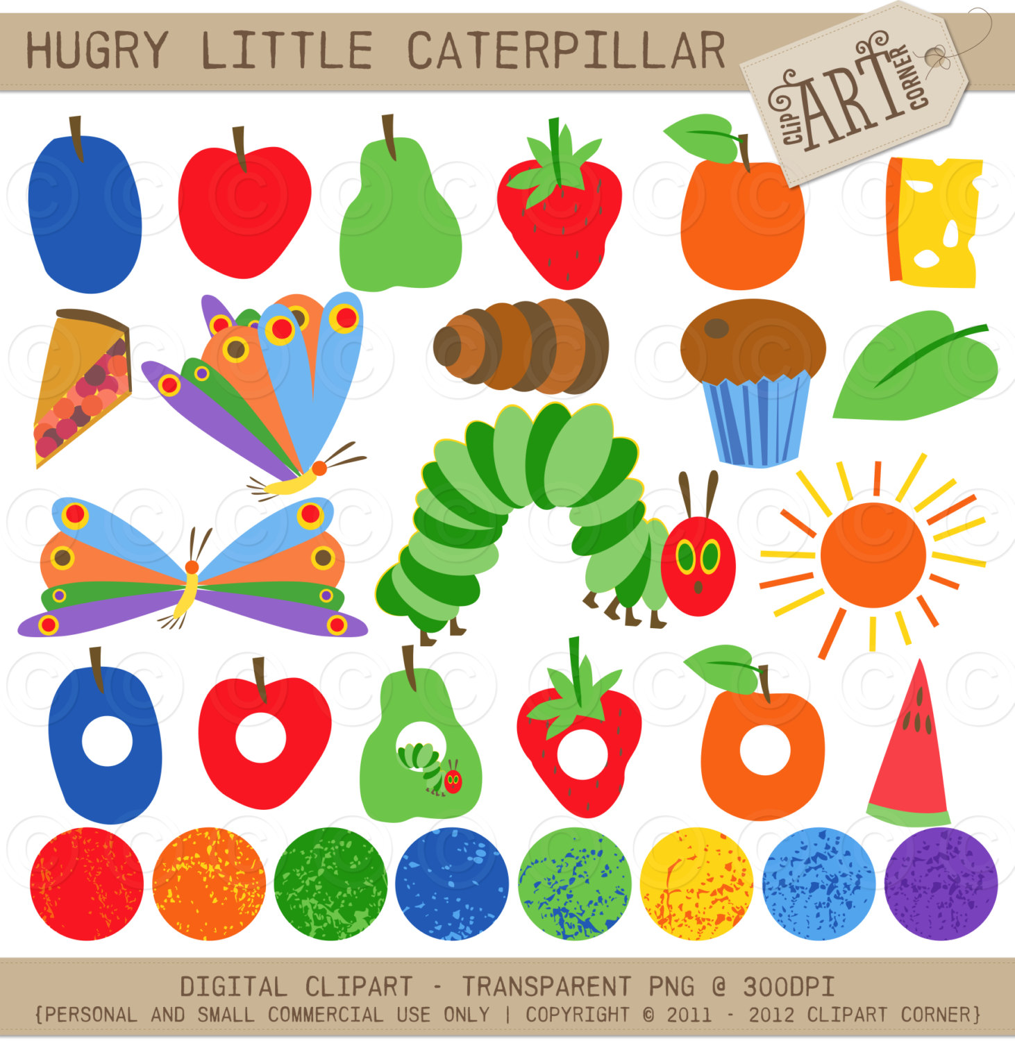 Clipart Combo The Happy Caterpillar Clip Art By Myclipartstore