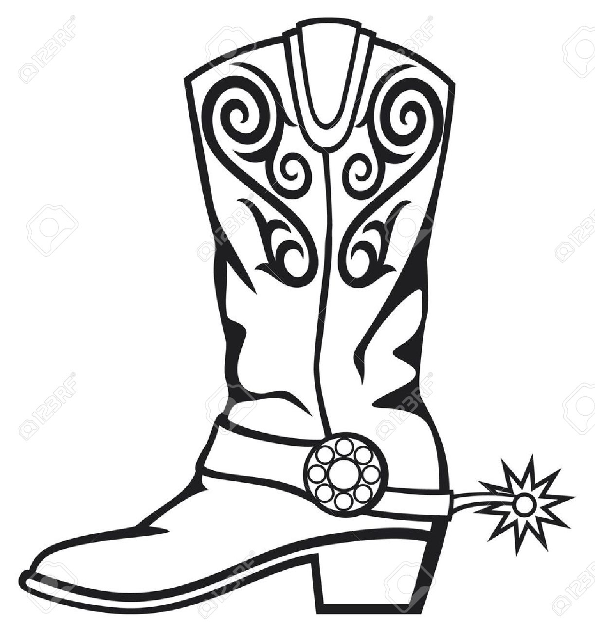 cowboy boots clipart black an