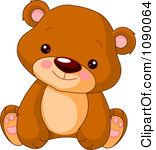 Clipart Cute Bear Cub Sitting Upright Royalty Free Vector Illustration