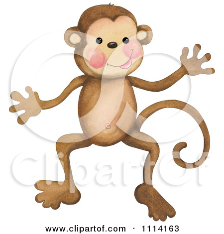 Clipart Cute Happy Monkey Royalty Free Illustration
