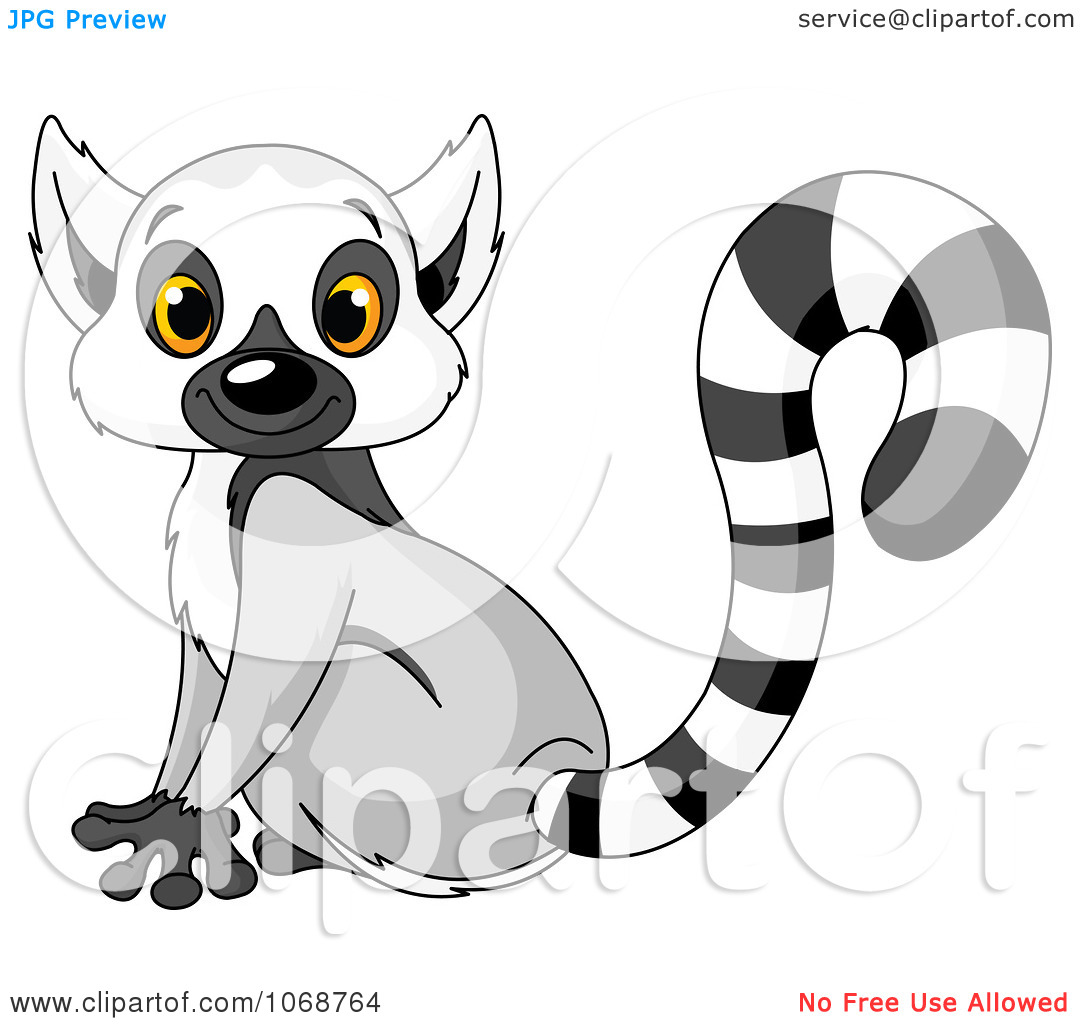 Clipart Cute Lemur Sitting . - Lemur Clipart