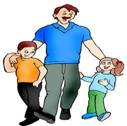 clipart dad. Fathers Day Dad And Kids .
