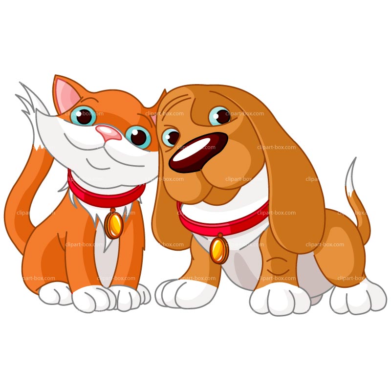Clipart Dog And Cat Couple Ro - Dog And Cat Clipart