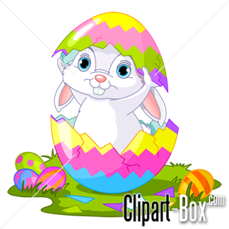 Easter Bunny With Eggs Clipar