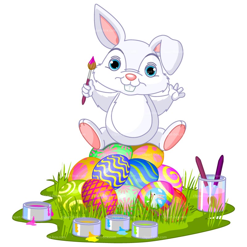 Clipart Easter Bunny Painting .